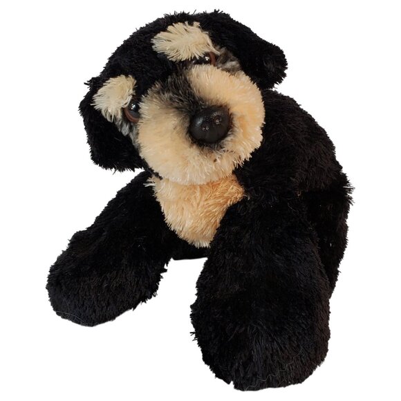 Black and Tan Puppy Dog Plush Toy by Aurora.  6 Inch - Picture 1 of 7